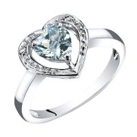 Zlatý prsten s akvamarínovým srdcem a diamanty Liola