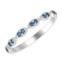Něžný eternity prsten ze zlata s modrými diamanty Talita