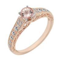 Zásnubní prsten ve stylu vintage s morganitem a diamanty Keran