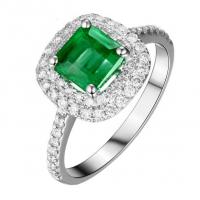 Zlatý diamantový prsten se smaragdem Iggy