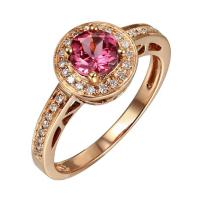 Prsten z růžového zlata s turmalínem a diamanty Julien
