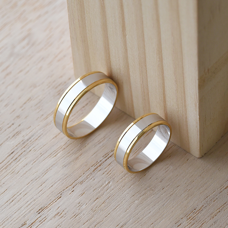 Dvoubarevné snubní prsteny ze zlata 61482