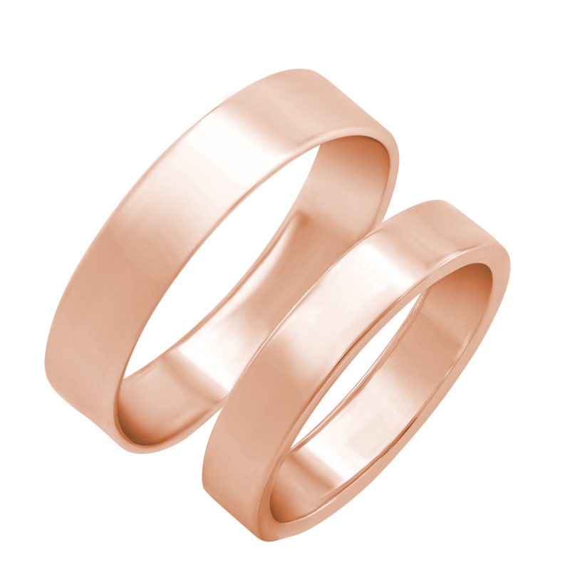 Snubní prsteny moderního komfortního typu z růžového zlata