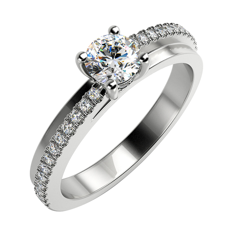 Platinový zásnubní prsten s diamanty Calda