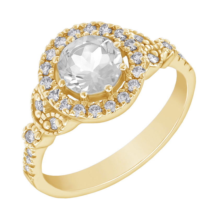 Zásnubní prsten s moissanitem a diamanty