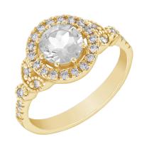 Zásnubní halo prsten s moissanitem a diamanty Zafira