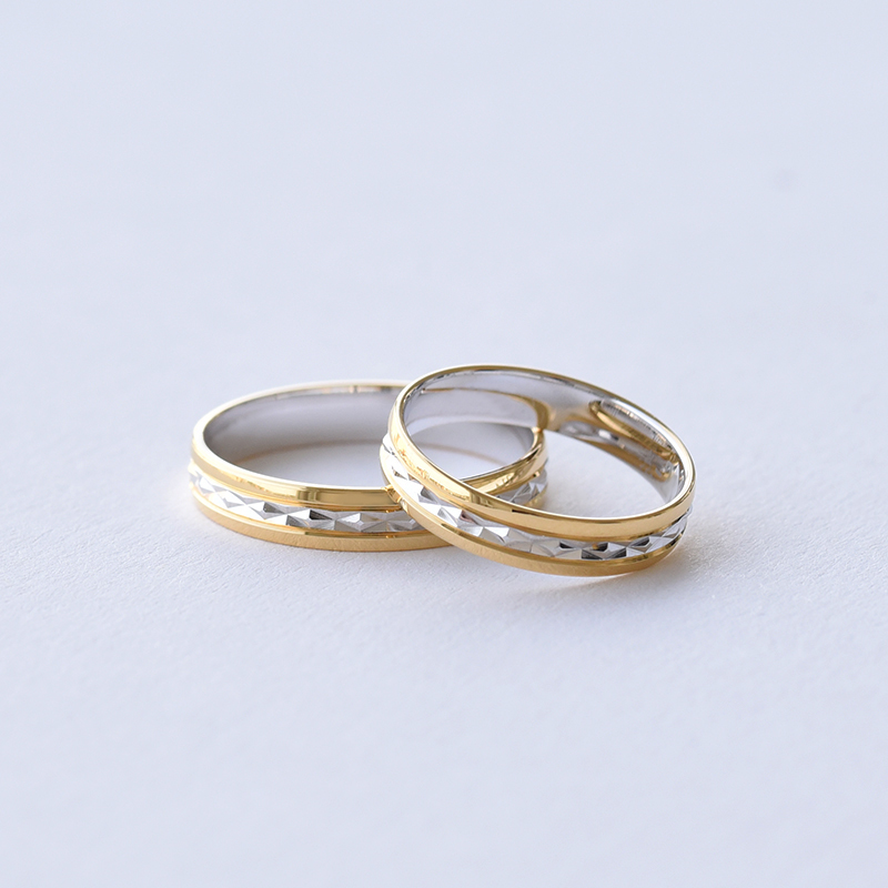 Dvoubarevné snubní prsteny ze zlata 63802