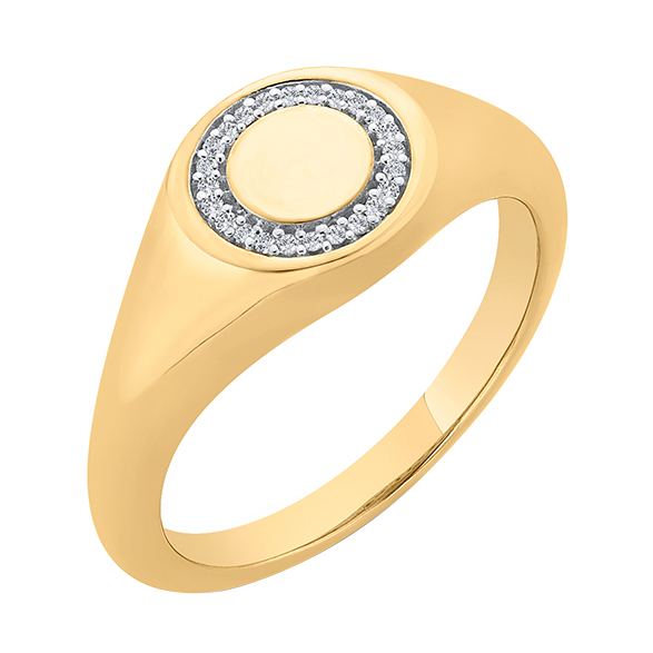 Zlatý pečetní prsten s diamanty 63872