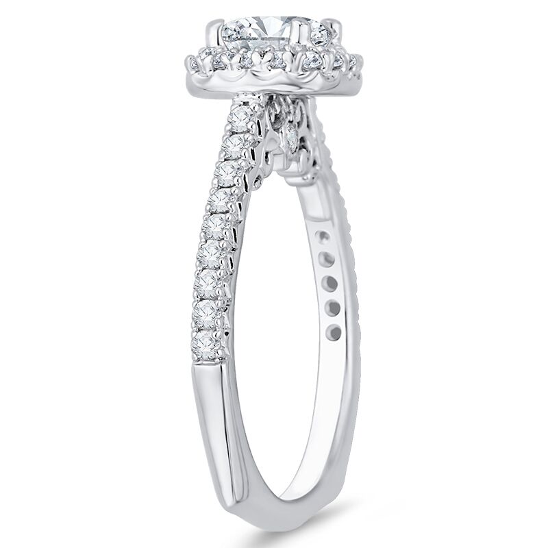 Elegantní zásnubní prsten s moissanitem a diamanty 66212