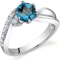 Elegantní stříbrný prsten s 1.00ct topazem Dea