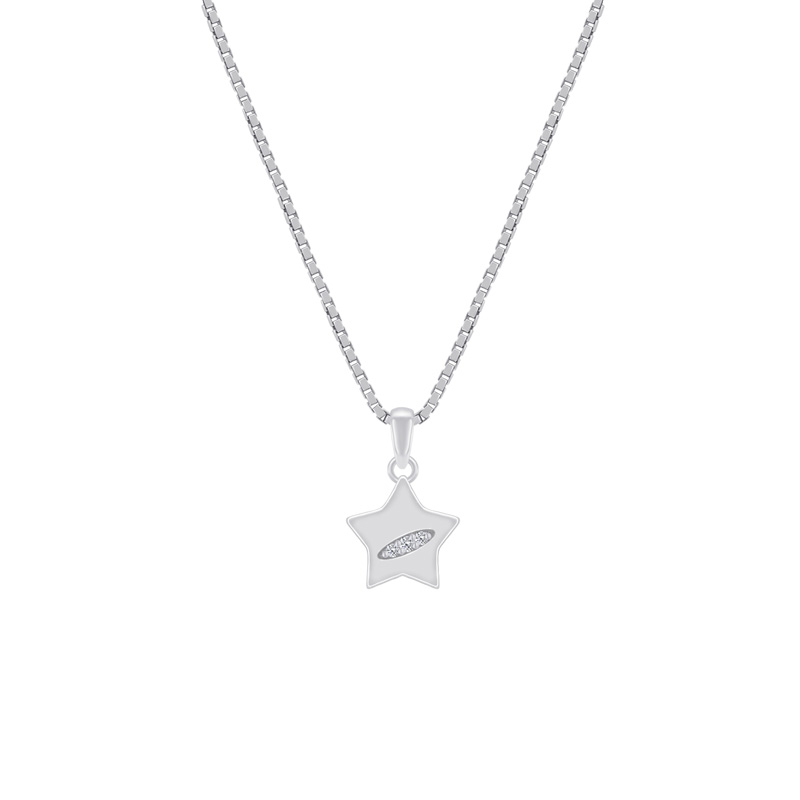 Stříbrný náhrdelník ve tvaru hvězdy s diamantem