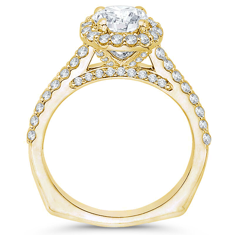 Zlatý zásnubní prsten s diamanty 74272