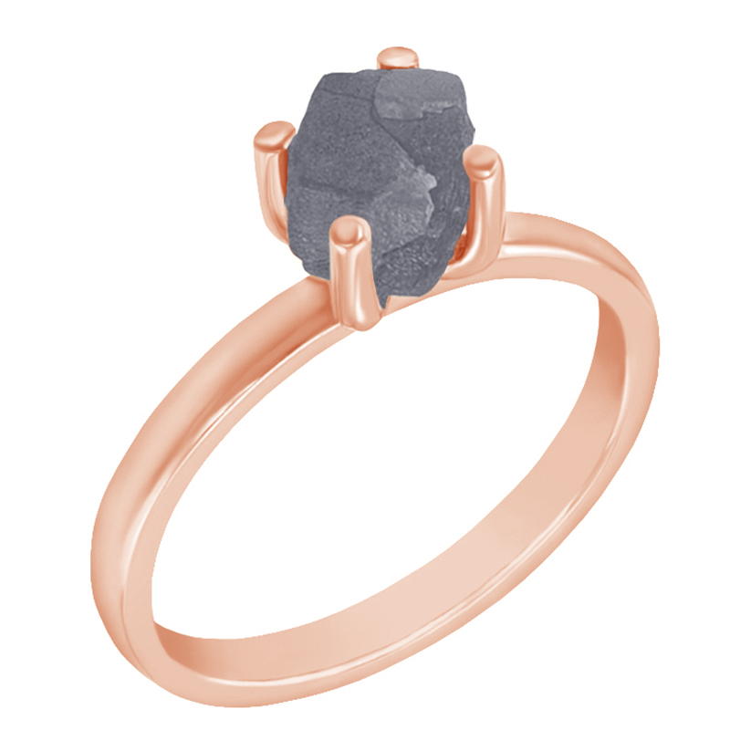 Prsten s nebroušeným diamantem z růžového zlata