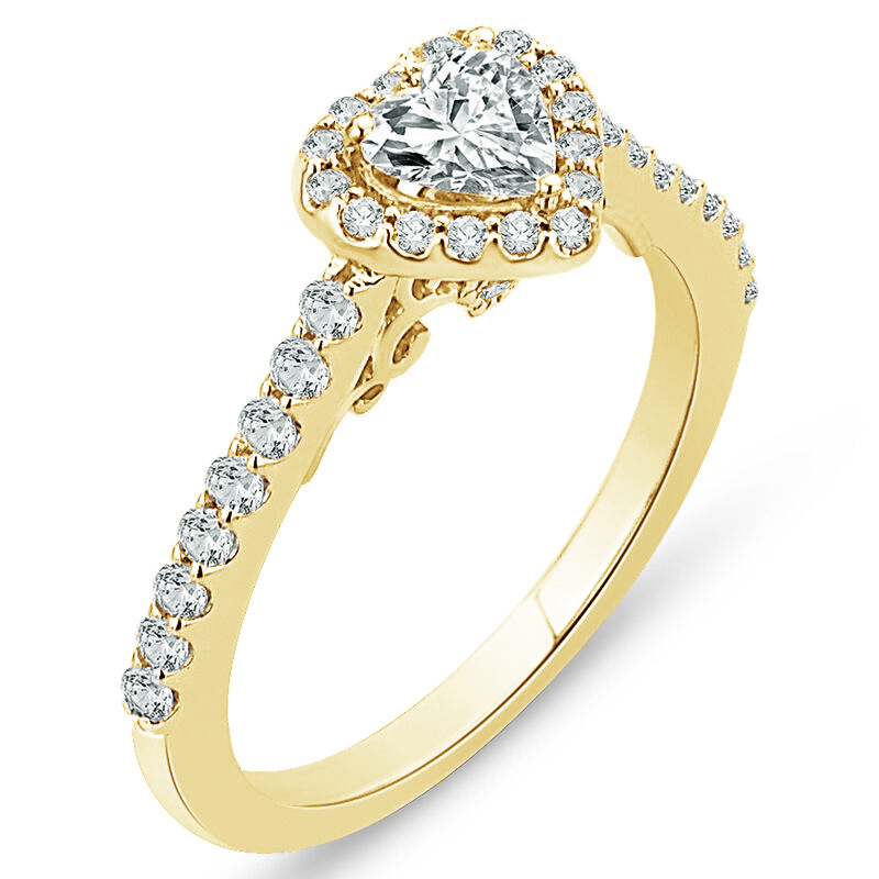 Zlatý diamantový prsten pro zásnuby 74952