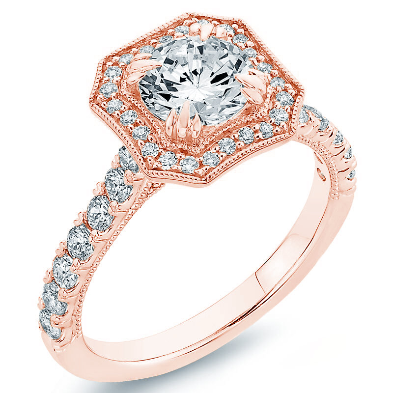 Diamantový prsten z růžového zlata