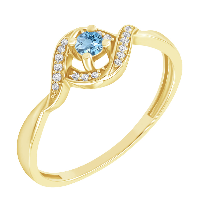 Zásnubní prsten s topazem a diamanty