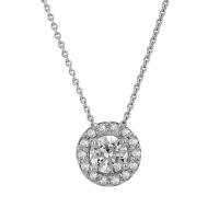Zlatý halo náhrdelník s lab-grown diamanty Ajit