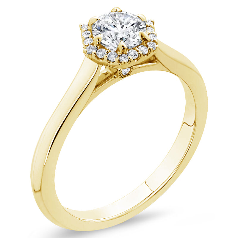 Zlatý diamantový prsten pro zásnuby 75982
