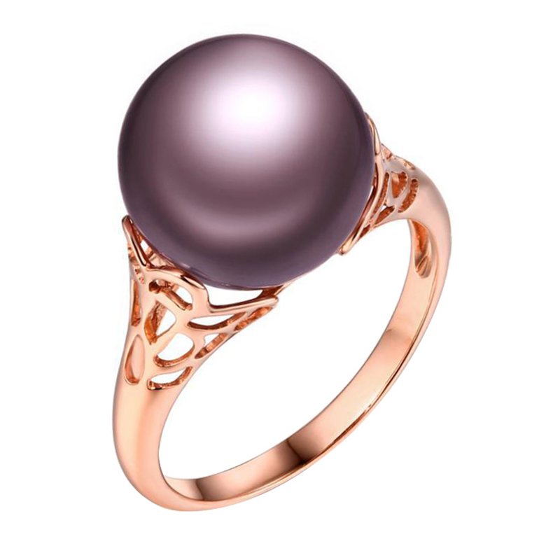 Luxusní zlatý prsten s fialovou perlou