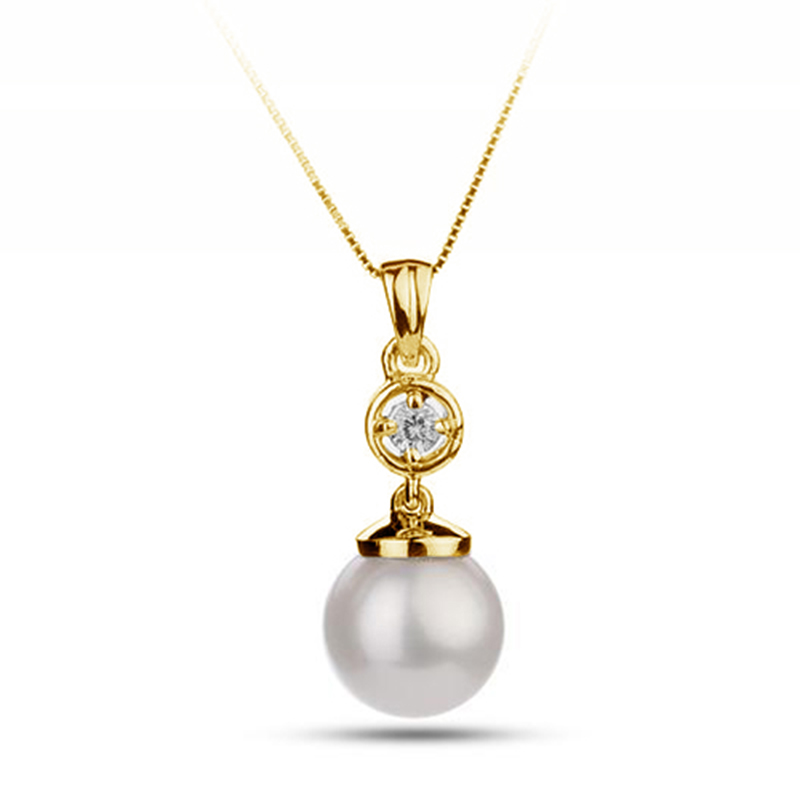Zlatý přívěsek s perlou a diamantem 76852