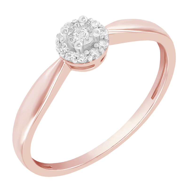 Diamantový prsten z růžového zlata 78602
