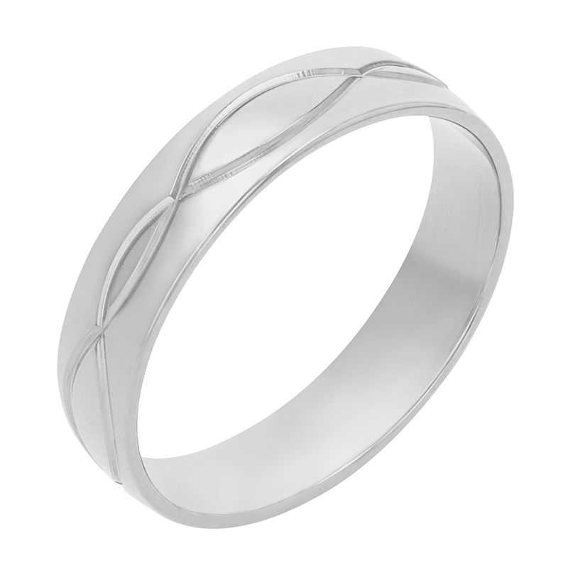 Pánský snubní prsten z bílého zlata 78612