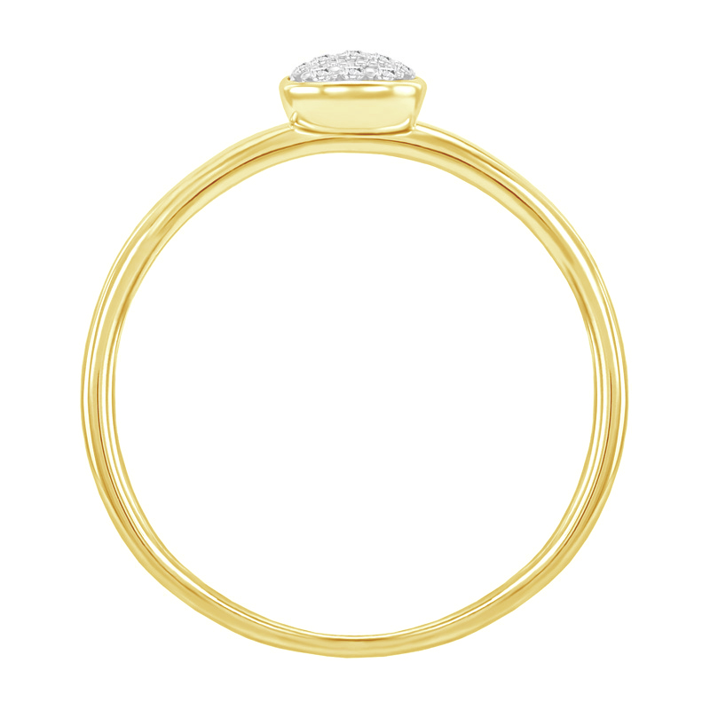 Zlatý prsten ve tvaru kapky plný diamantů Lestia