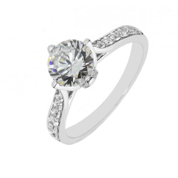 Platinový prsten s diamanty Tesha