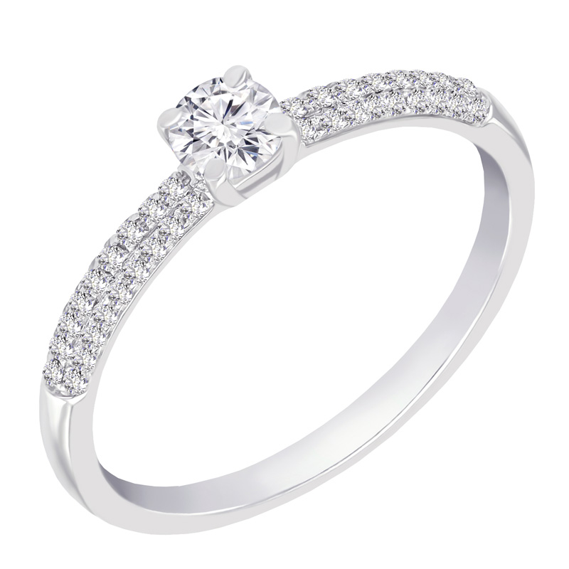 Platinový prsten s diamanty Kristen