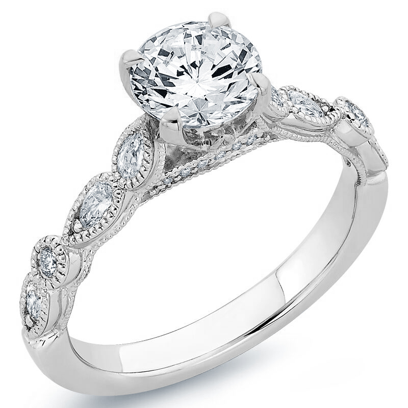 Zásnubní diamantový prsten z bílého zlata