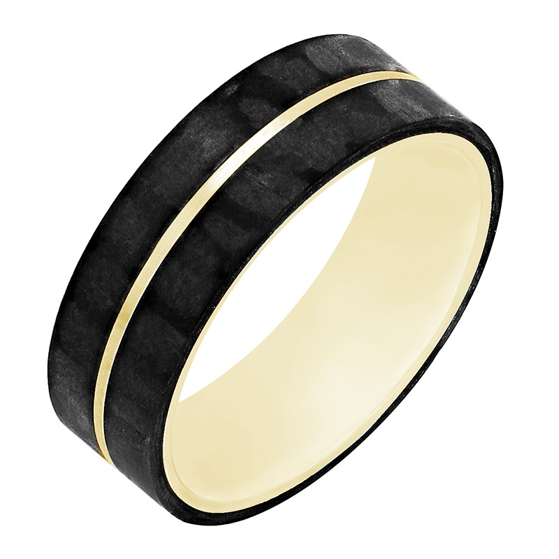 Pánský snubní prsten z karbonu 80052
