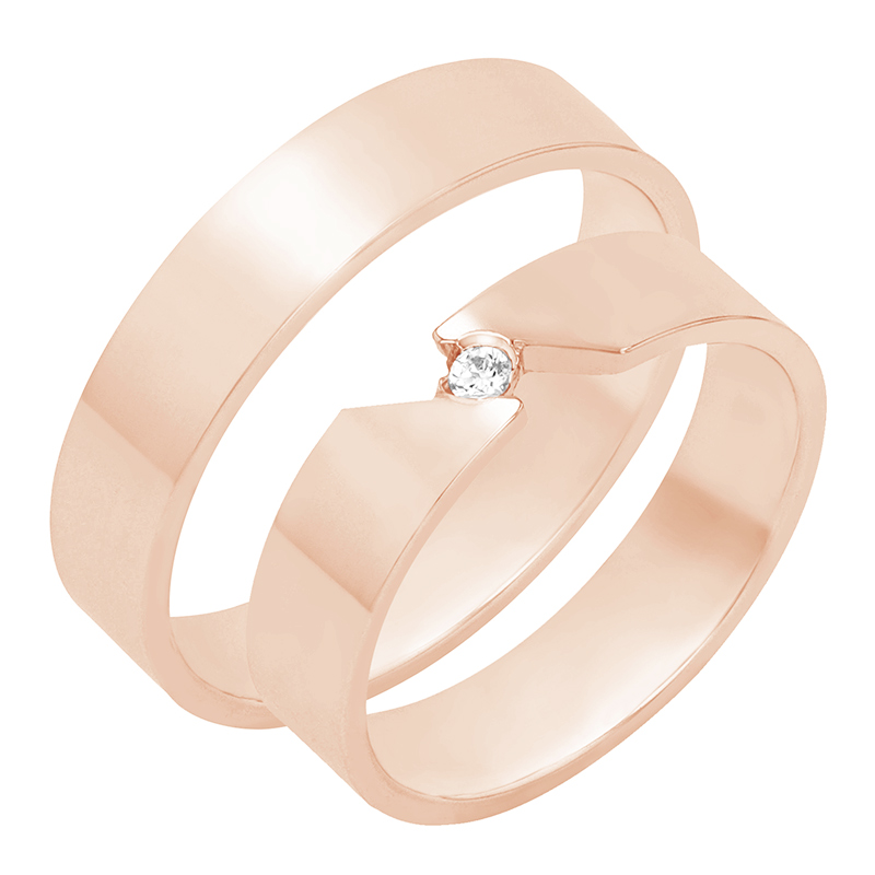 Snubní prsteny z růžového zlata 80412