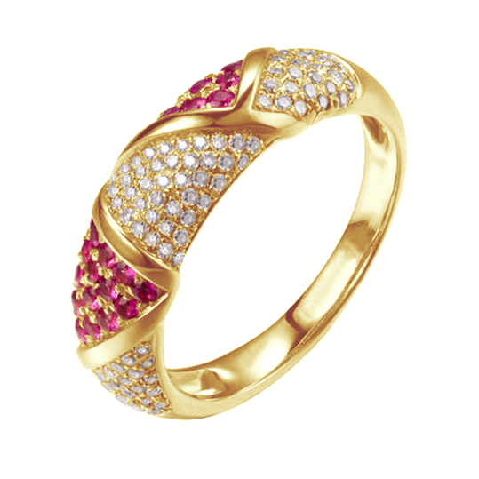 Zlatý prsten se safíry a diamanty 81372