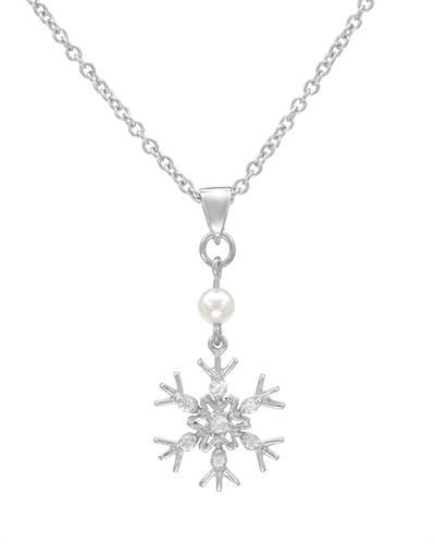 Stříbrný náhrdelník s perlou a zirkony Rupika