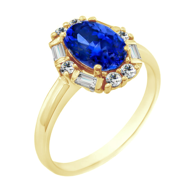 Tanzanitový prsten s diamanty Faline 83682