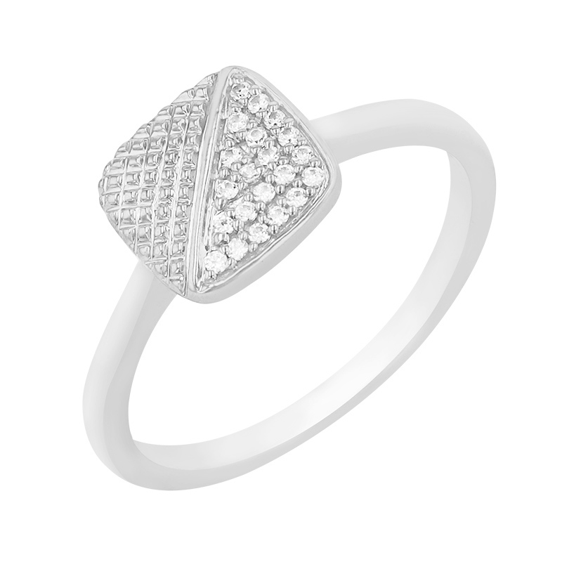 Atypický prsten s třpytivými diamanty ze zlata 84322