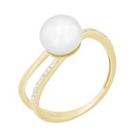 Elegantní prsten s perlou a diamanty Enrica