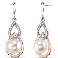 Elegantní perlové náušnice ze stříbra Masine