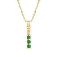 Jemný stříbrný náhrdelník s přírodními smaragdy Freesia