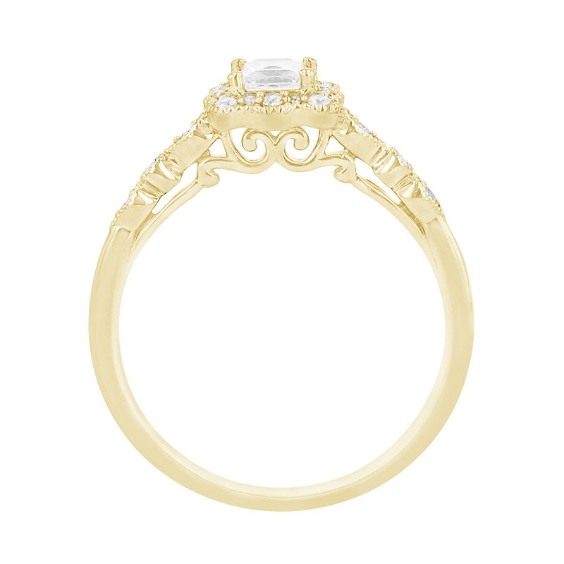 Vintage prsten s třpytivými diamanty ze zlata 91542
