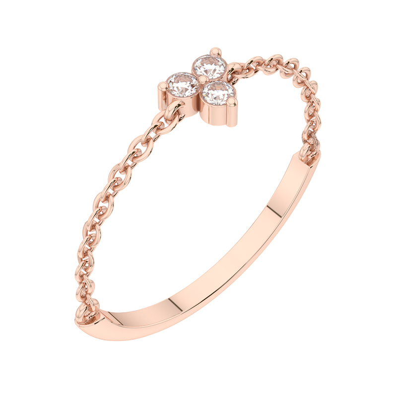 Netradiční minimalistický prsten s diamanty
