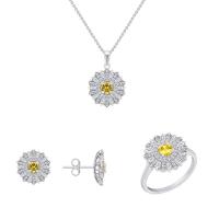 Zlatá květinová kolekce šperků s diamanty Izzy