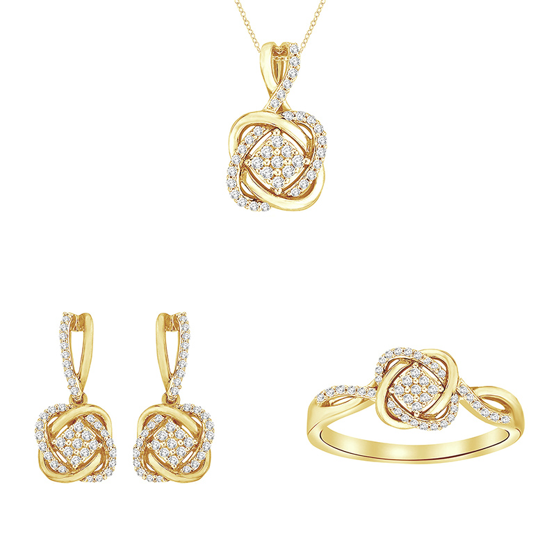 Kolekce zlatých propletených šperků 95252
