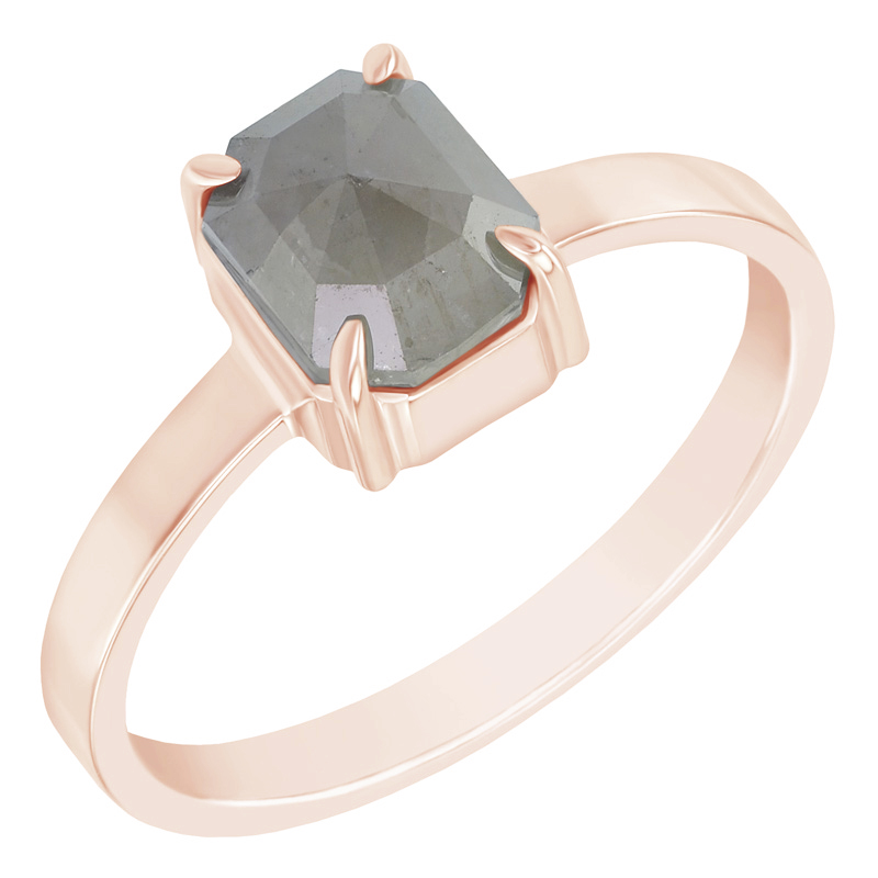 Zlatý prsten s emerald šedým diamantem Luigi 97452