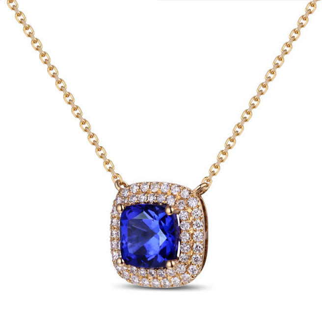 Tanzanitový náhrdelník s diamanty 9822
