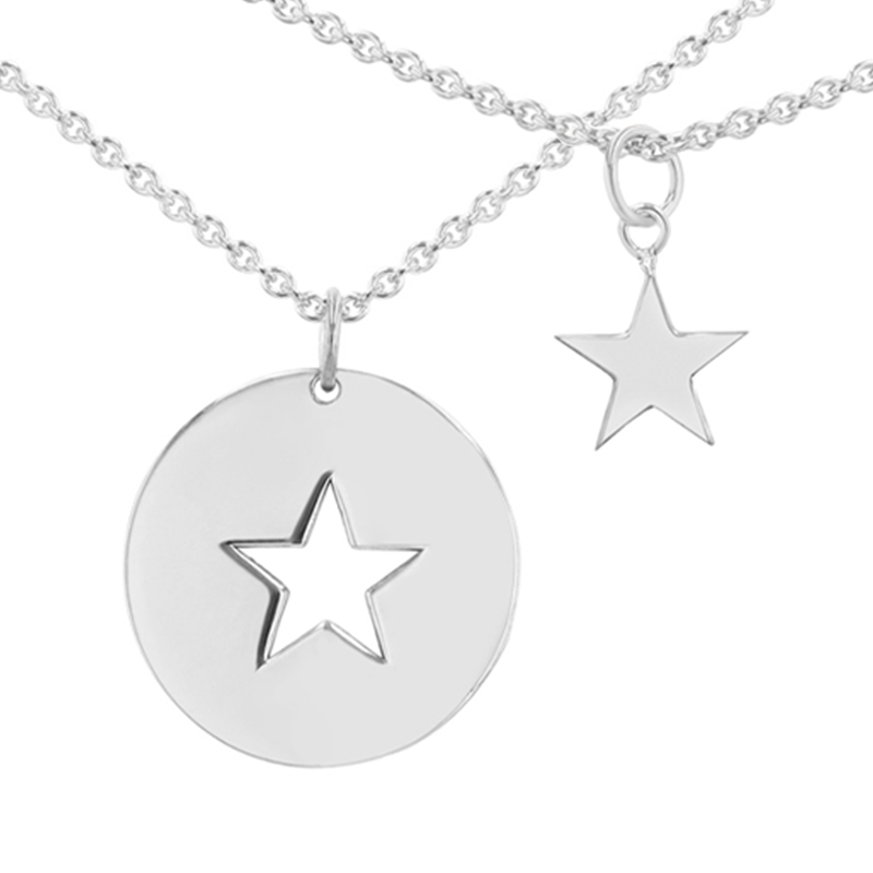 Set stříbrných náhrdelníků ve tvaru hvězdy pro dva Pixie 99562