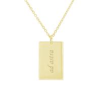 Zlatý obdélníkový přívěsek s oboustranným gravírem Aeryn
