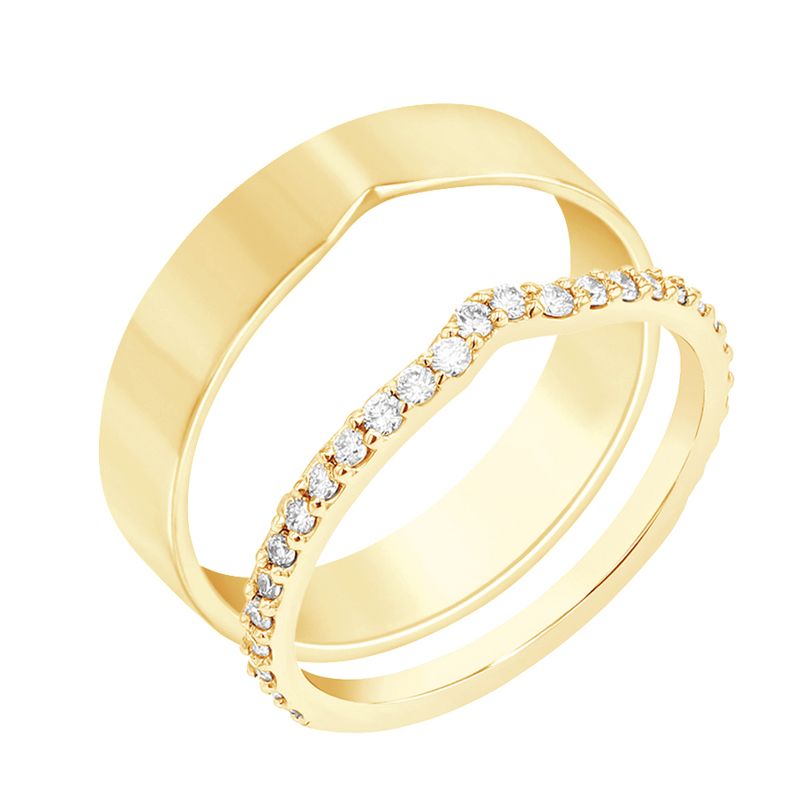 Eternity prsten s lab-grown diamanty a pánský plochý prsten Venturelli 100123