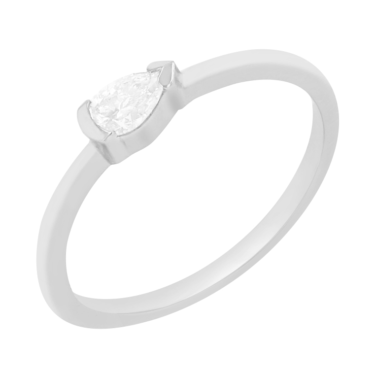 prsten s pear 0.19ct IGI certifikovaným diamantem ze zlata 100283