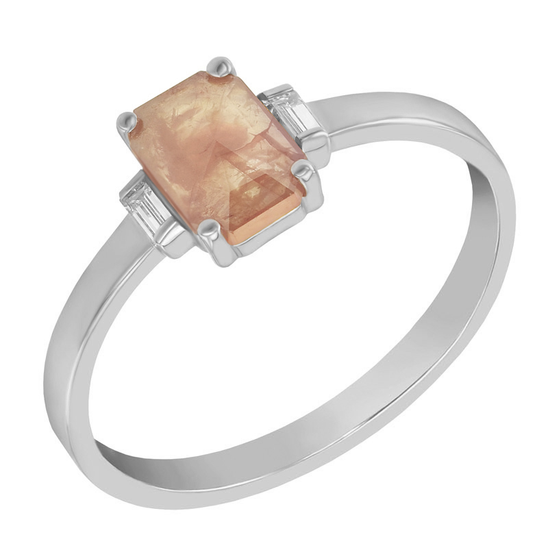 Zlatý prsten s emerald a baguette diamanty Carisa 100733